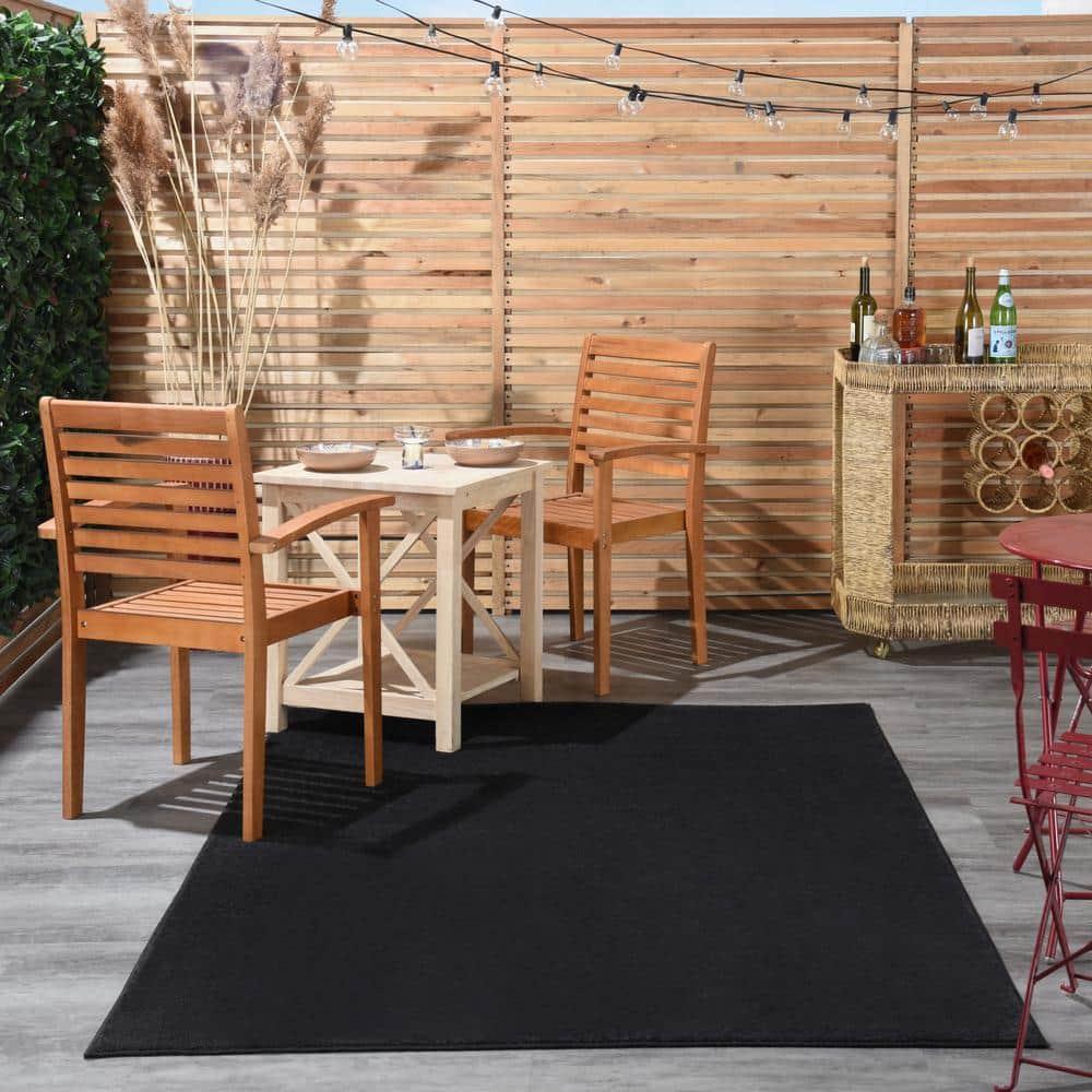 Nourison Essentials Easy Care Indoor Outdoor Area Rug - Black 4' x 6'