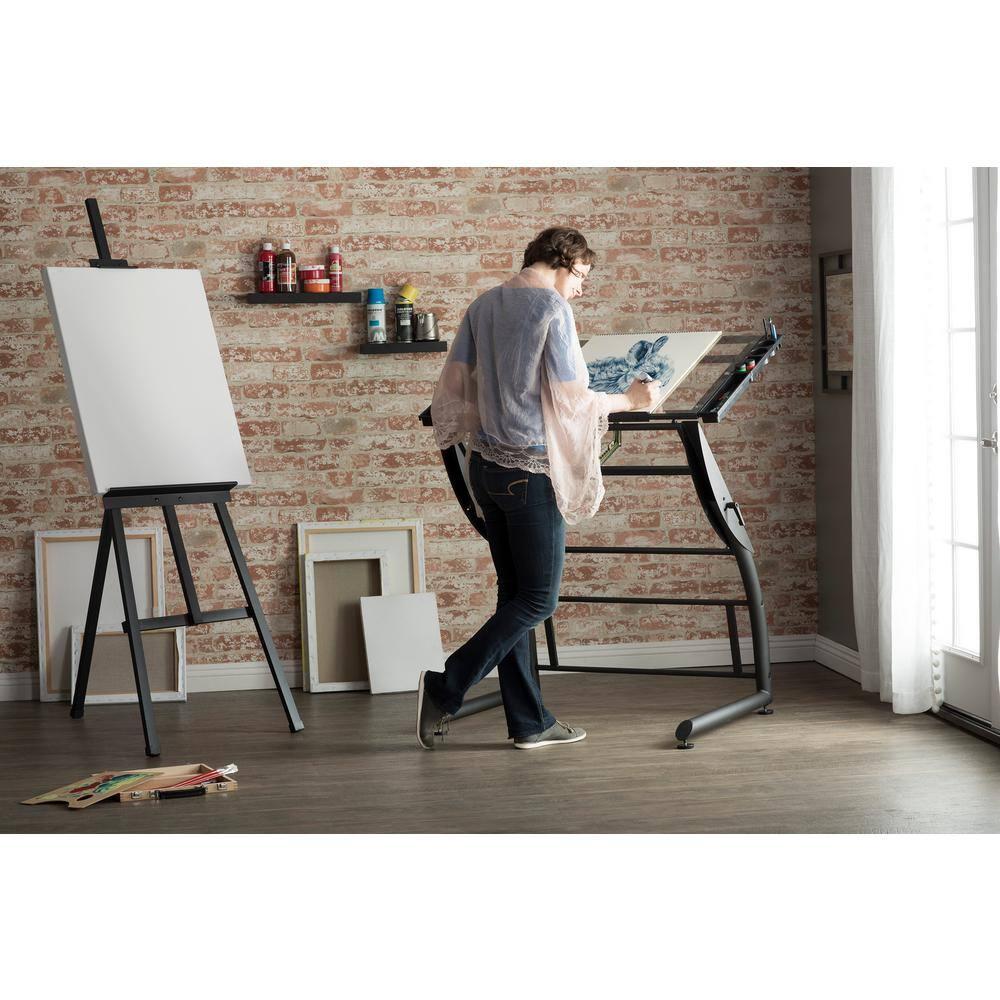Inbox Zero Cournoyer Glass Drafting Table