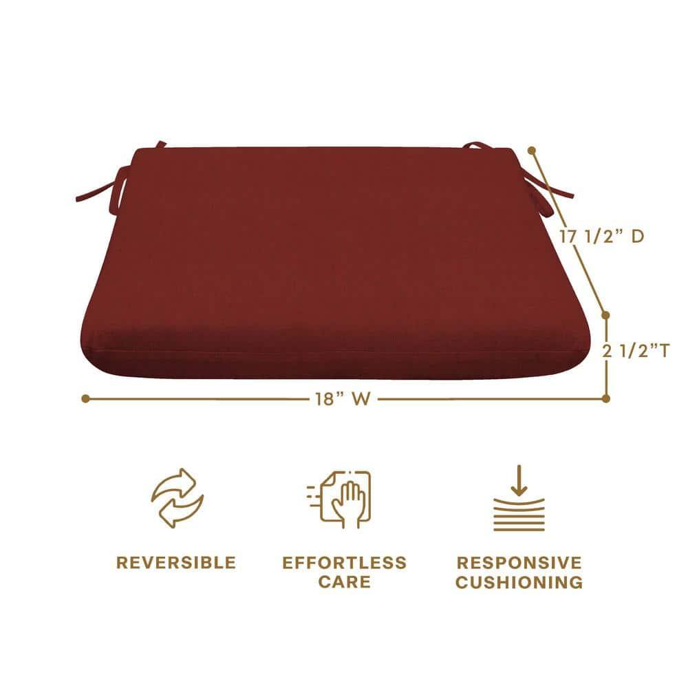 Honeycomb Outdoor Universal Seat Cushion (2-Pack) - Textured Solid Henna