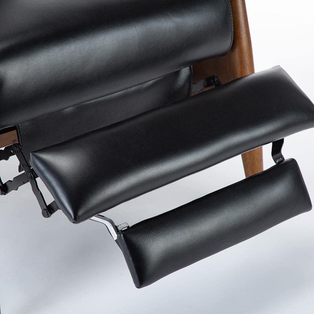 Comfort Pointe Solaris Press-Back Recliner Black: Faux Leather, Wood Legs, 330 lbs Capacity