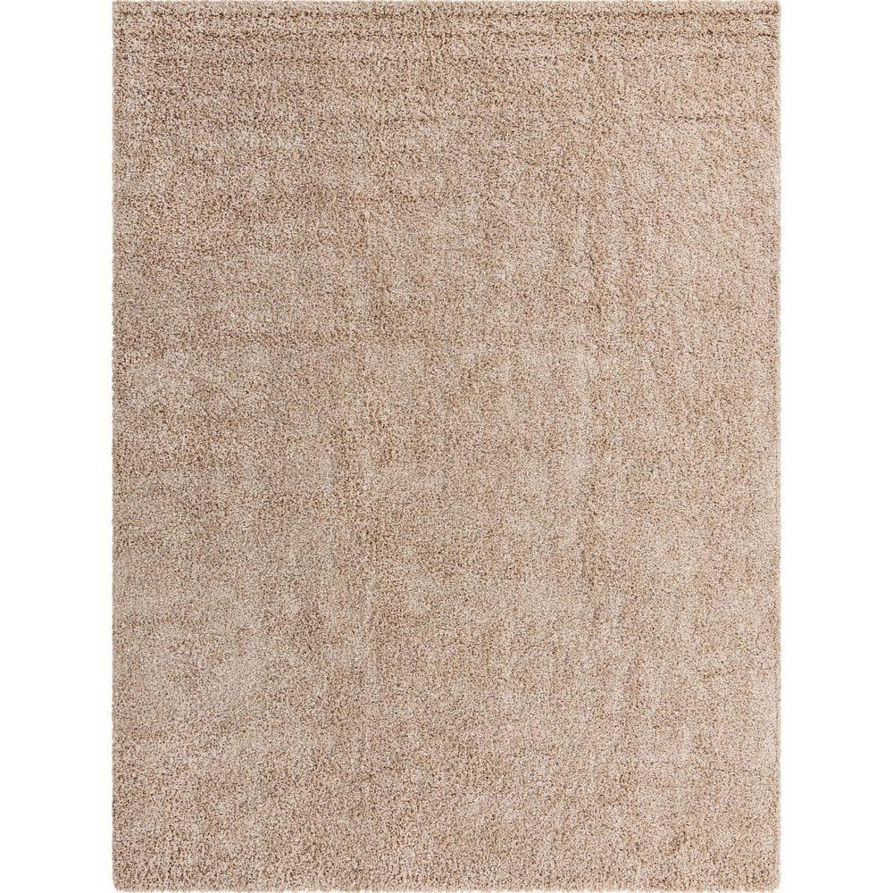 Unique Loom 9' 0 x 12' 0 Rectangle Solid Shag Taupe Area Rug