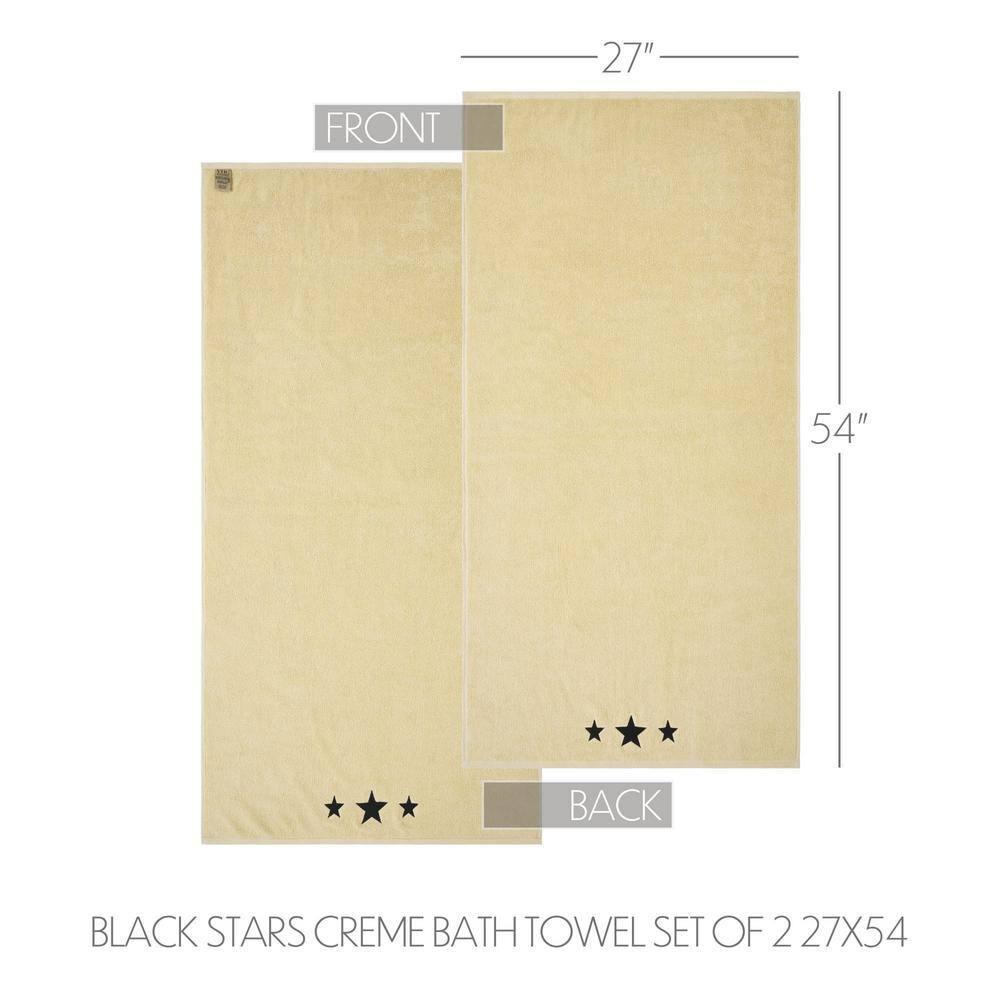 VHC Brands Timeless Linens Stars Bath Towel Set of 2 27x54 (Set of 2)