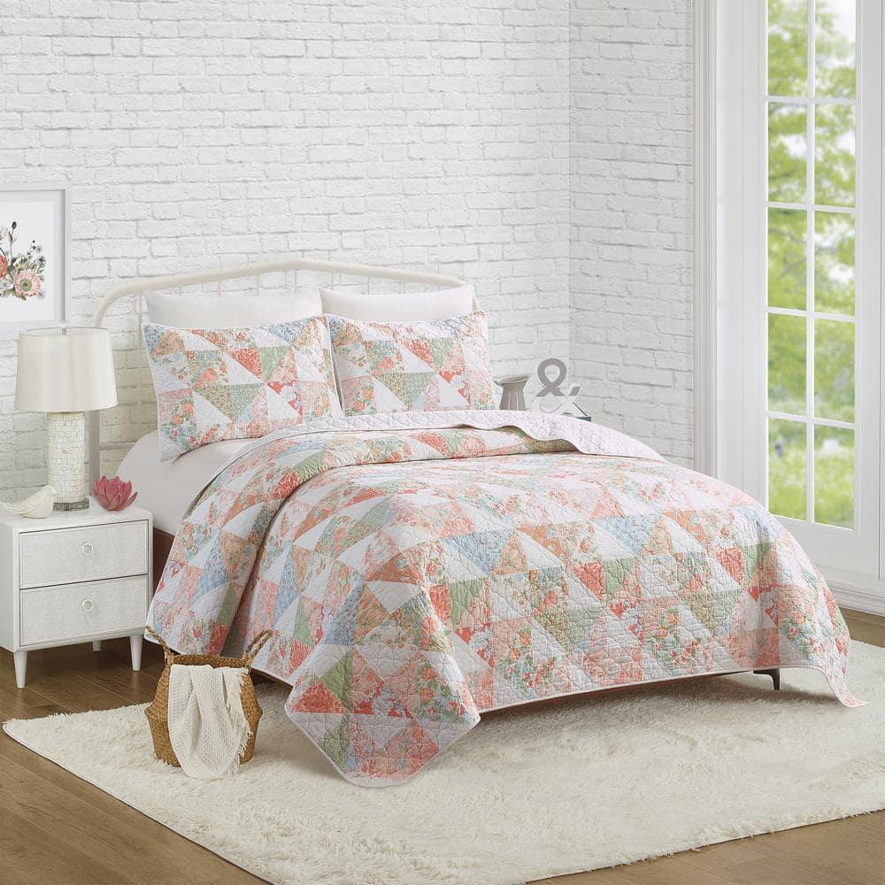 Modern Heirloom Coventry Floral Patchwork Printed Quilt Set