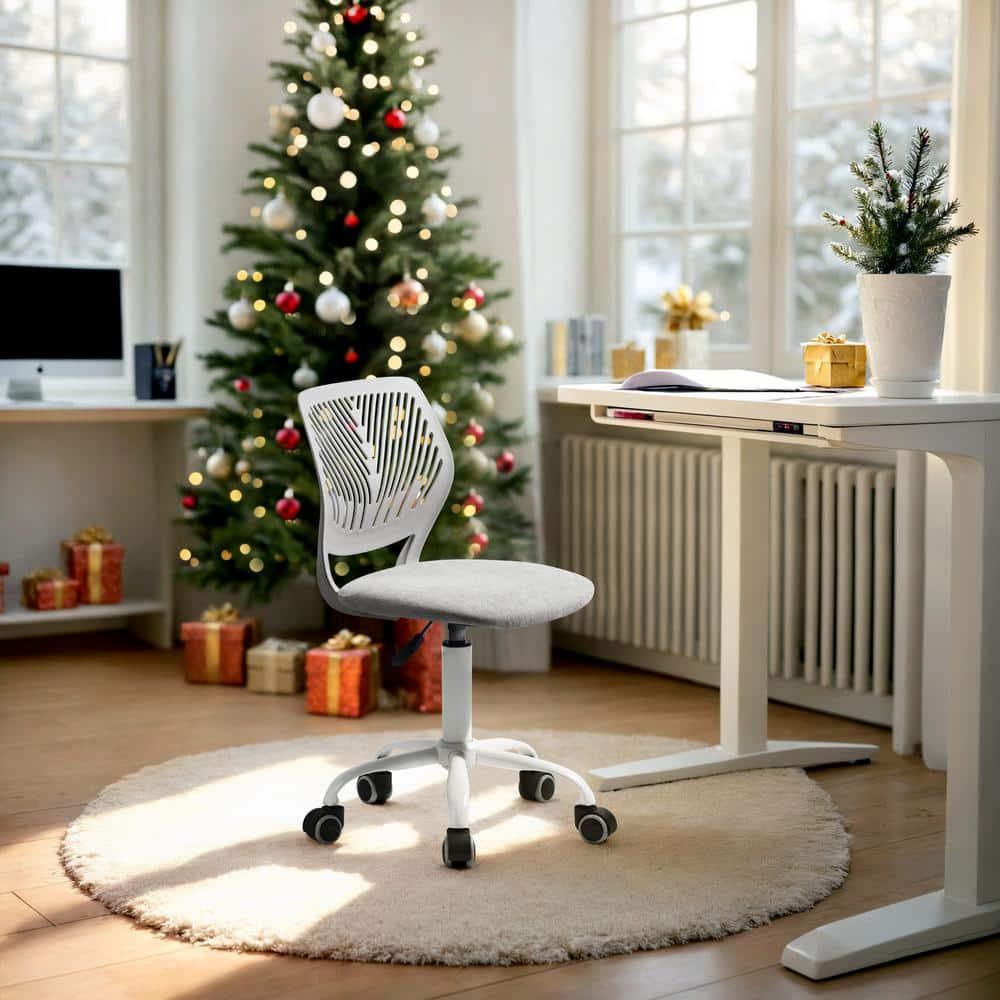 Homycasa Teen Fabric Task  Small Space Mesh Ergonomic Swive Chair-Grey
