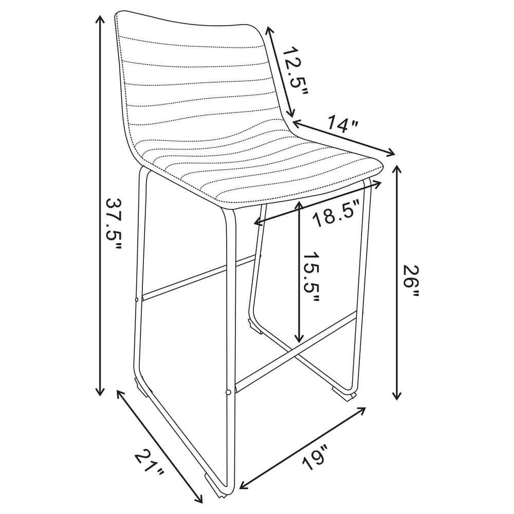 Coaster Zuni Faux Leather Upholstered Counter Height Chair in Brown