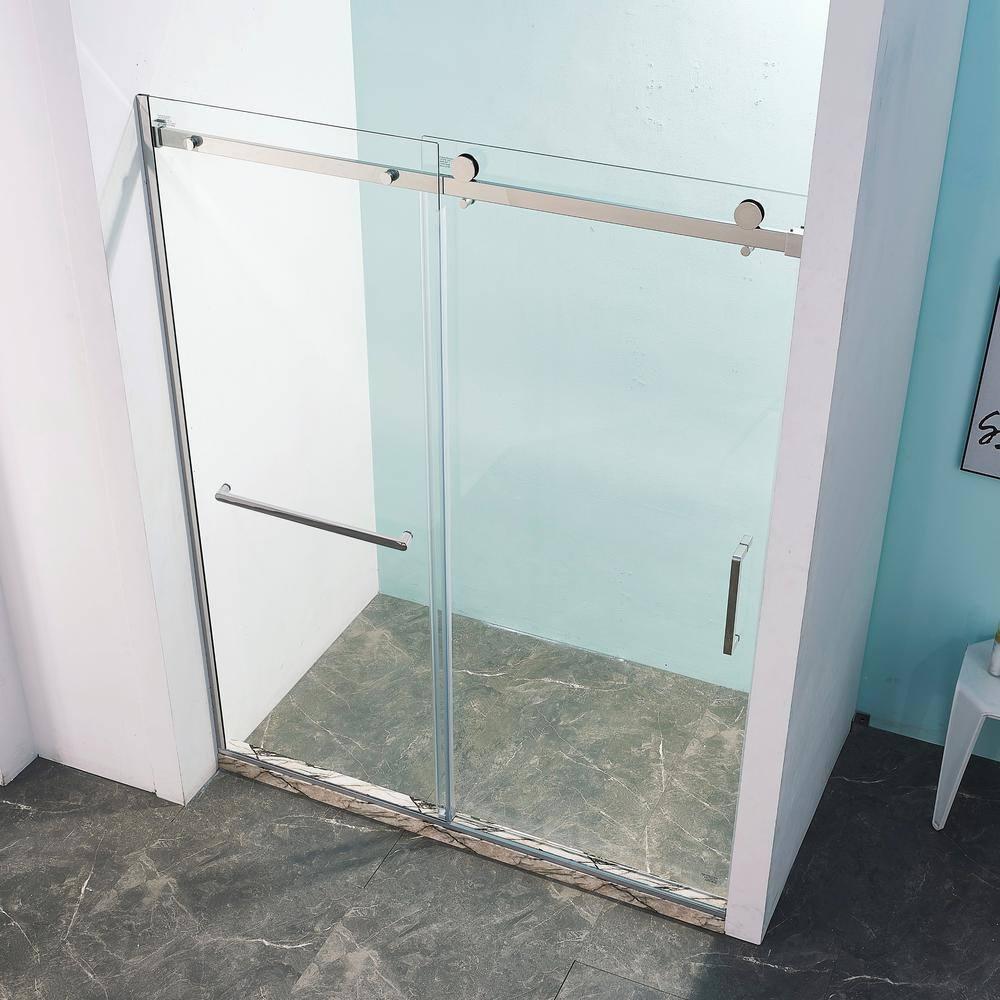 56"-60 ‘W x 75’ Aluminum Framed Single Slide Design Shower Door