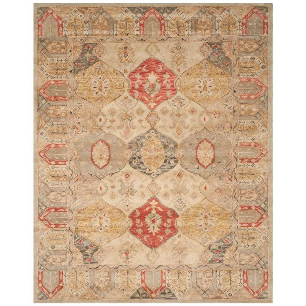 Antiquity AT830 Hand Tufted Indoor Area Rug - Beige/Multi - 8'3"x11' - Safavieh