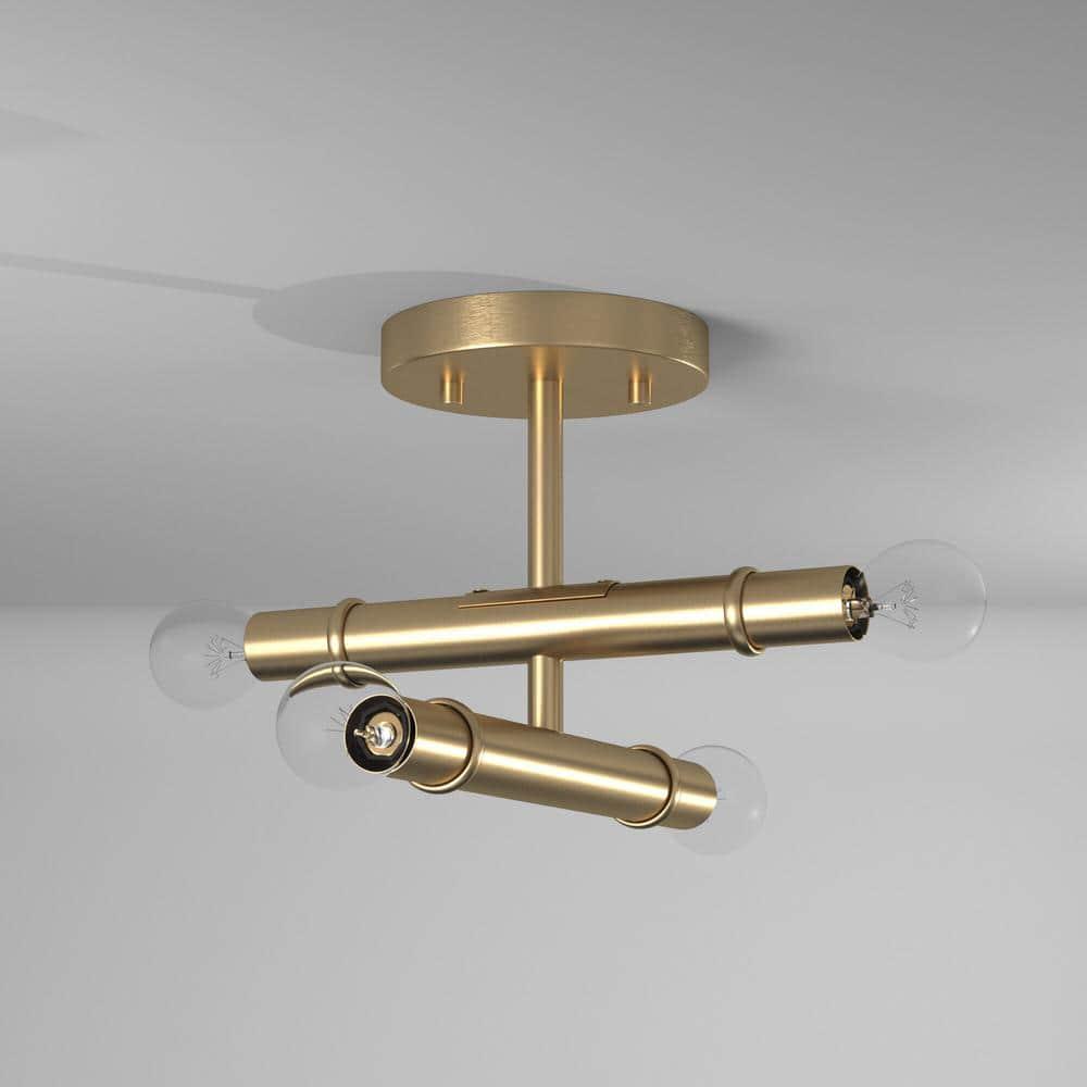 Designers Fountain 92711-OSB Emmett 4 Light Semi-Flush in Old Satin Brass