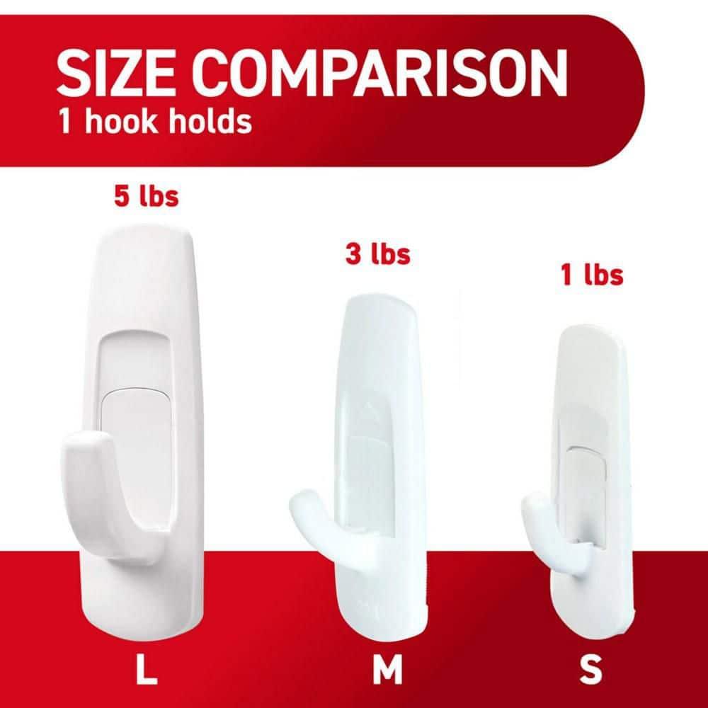Command Large Utility Hook, White, Damage Free Decorating, 1 Hook and 2 Command Strips