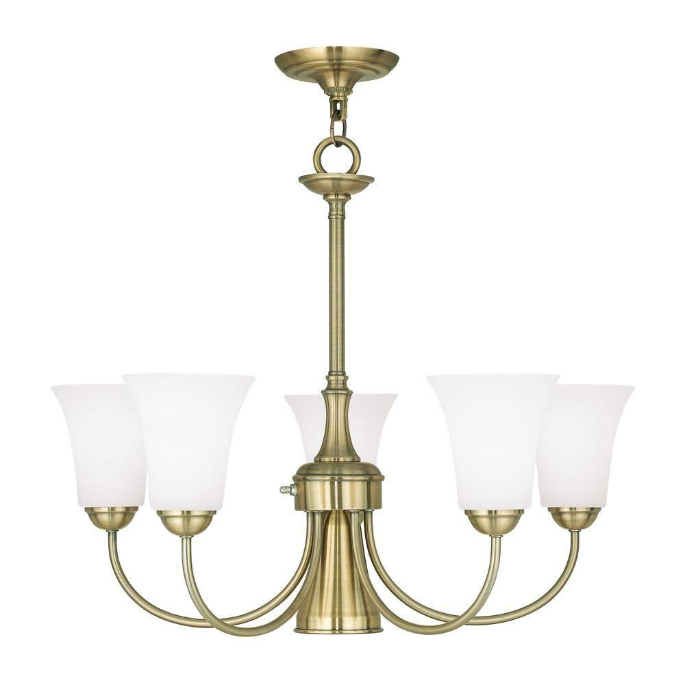 Traditional Five Light Chandelier-Antique Brass Finish Bailey Street Home 218-Bel-2255990