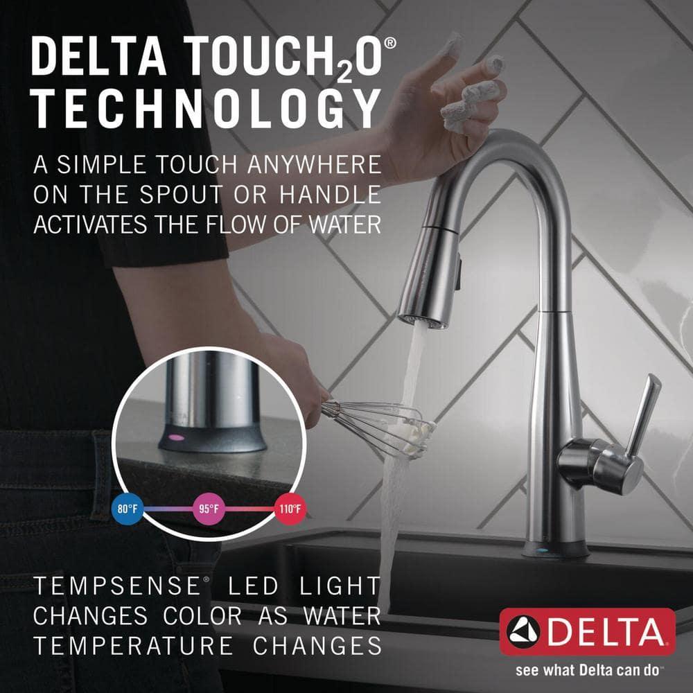 Essa Pull Down Sprayer Touch Bar Faucet, Single Handle Touch Prep Sink Faucet