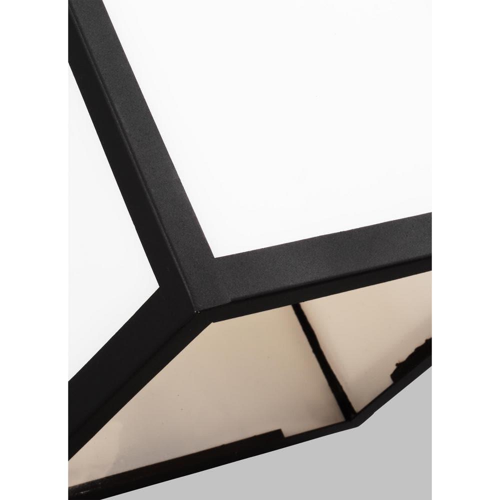 Founders Large 1-Light Black Transitional Exterior Outdoor Wall Sconce with Clear and White Glass Panels Included