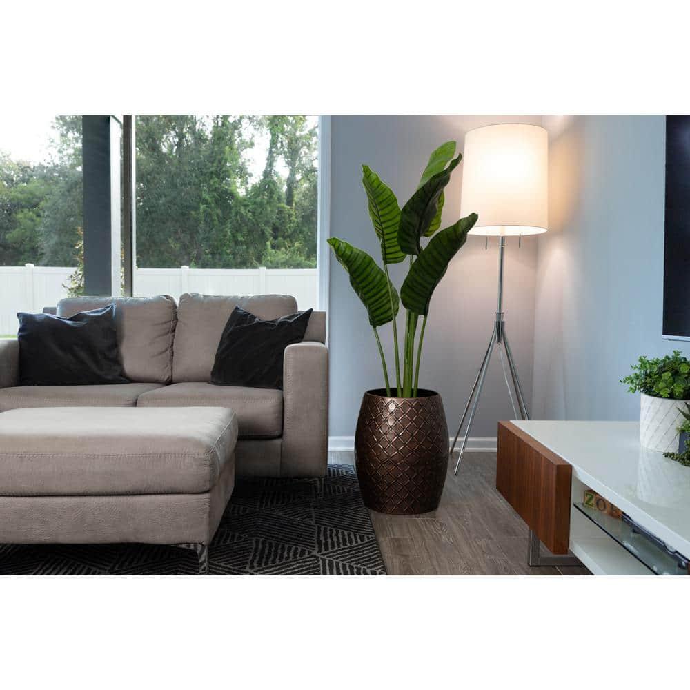 Balkene Home Braga Metal Stool Table Planter Sense End Table Stool Modern Decor-Glossy Copper Finish