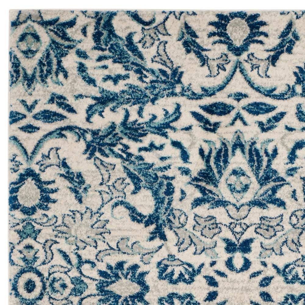 SAFAVIEH Evoke Ksenija Floral Vines Area Rug, Ivory/Blue, 9' x 12'
