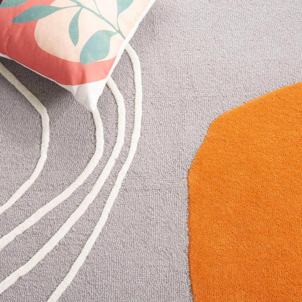 Rodeo Drive RD860 Hand Tufted Area Rug - Gray/Rust - 3'x5' - Safavieh.