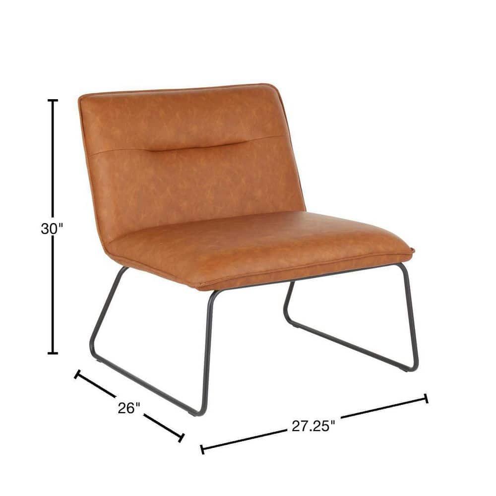 Spencer Faux Leather Armless Lounge Chair