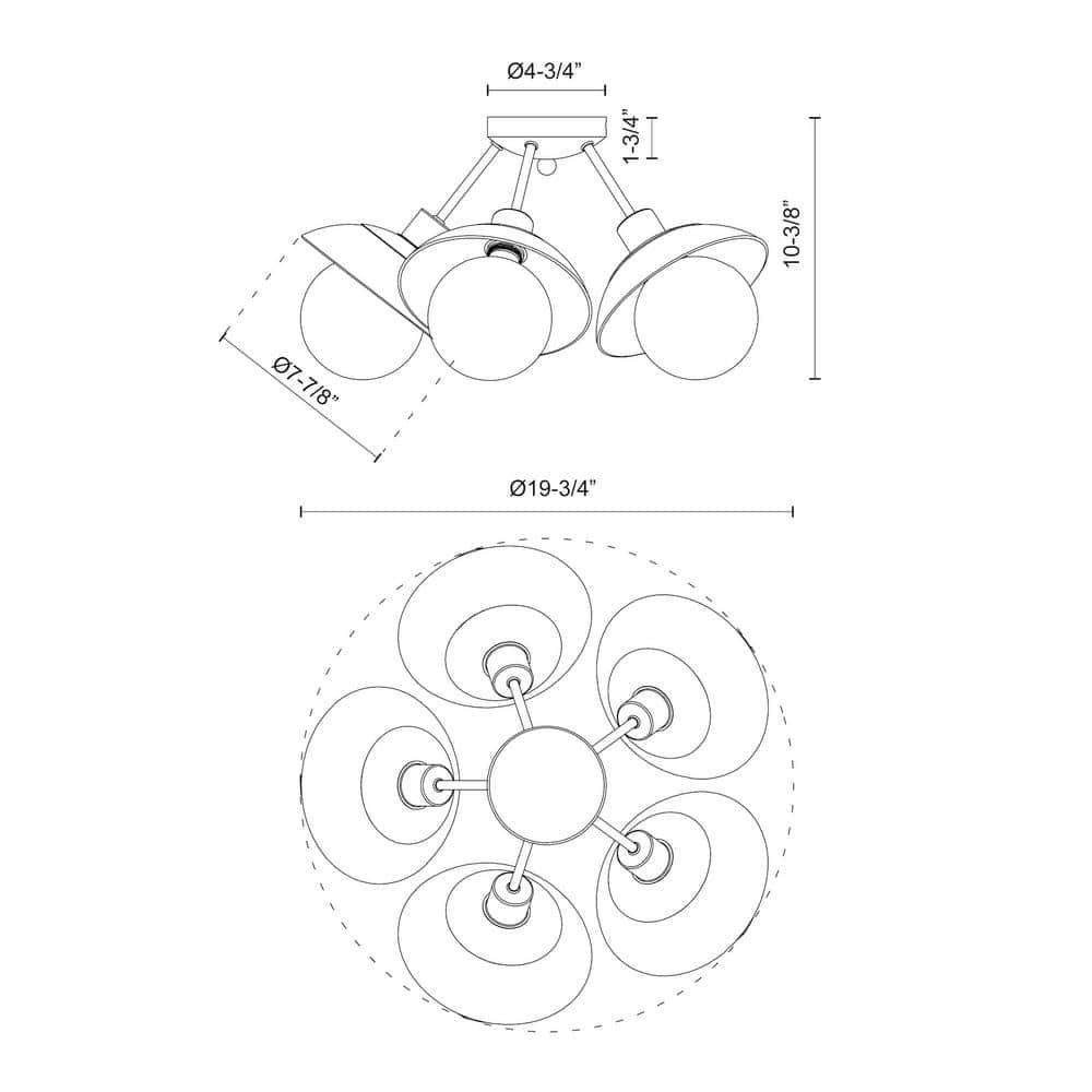 Alora Mood Francesca Glass Semi Flush Mount