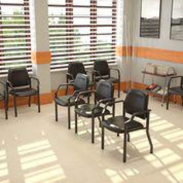 Boss Office Products Stackable Vinyl Seat Reception Chair with Metal Frame