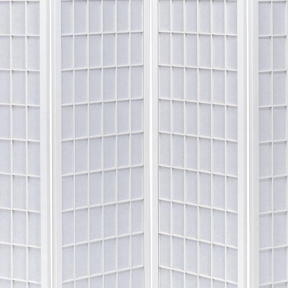 Contemporary White Pine Four Panel Folding Screen