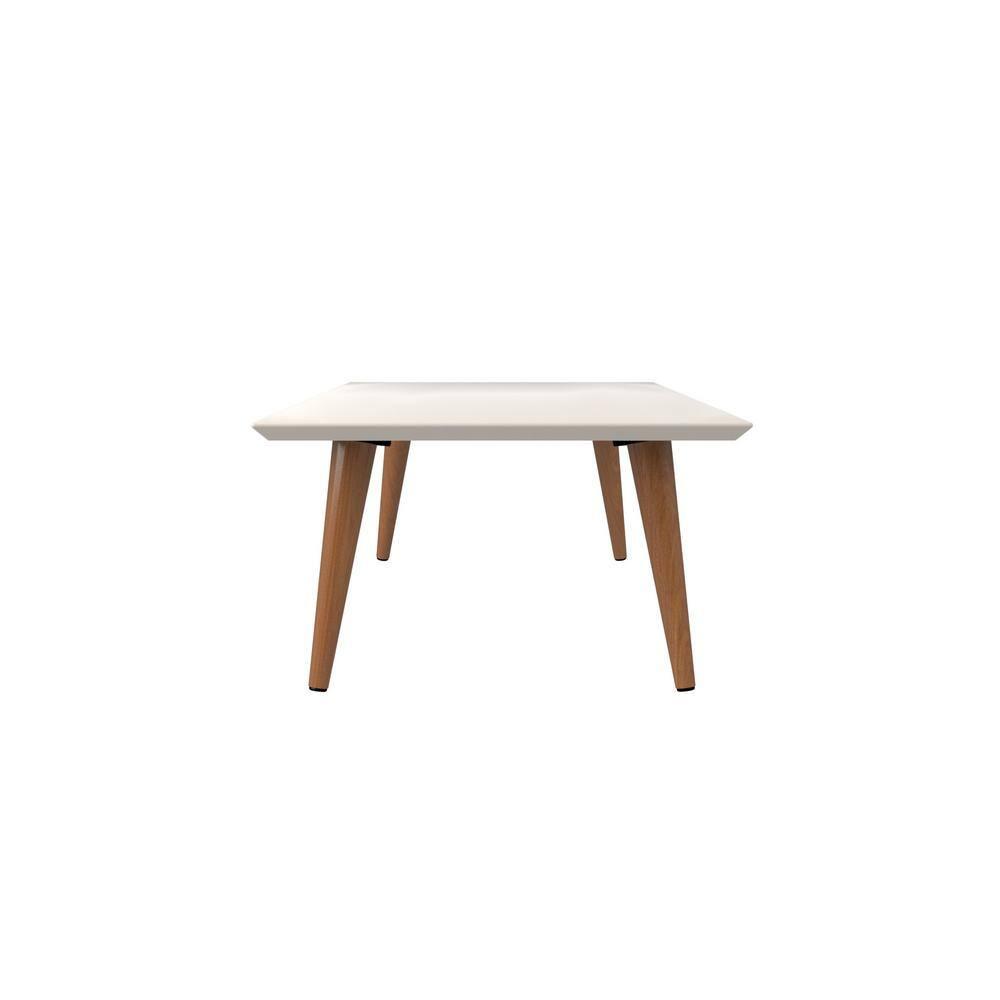 11.81" Utopia High Gloss White Coffee Table with Splayed Legs - Manhattan Comfort: Mid-Century Modern Design