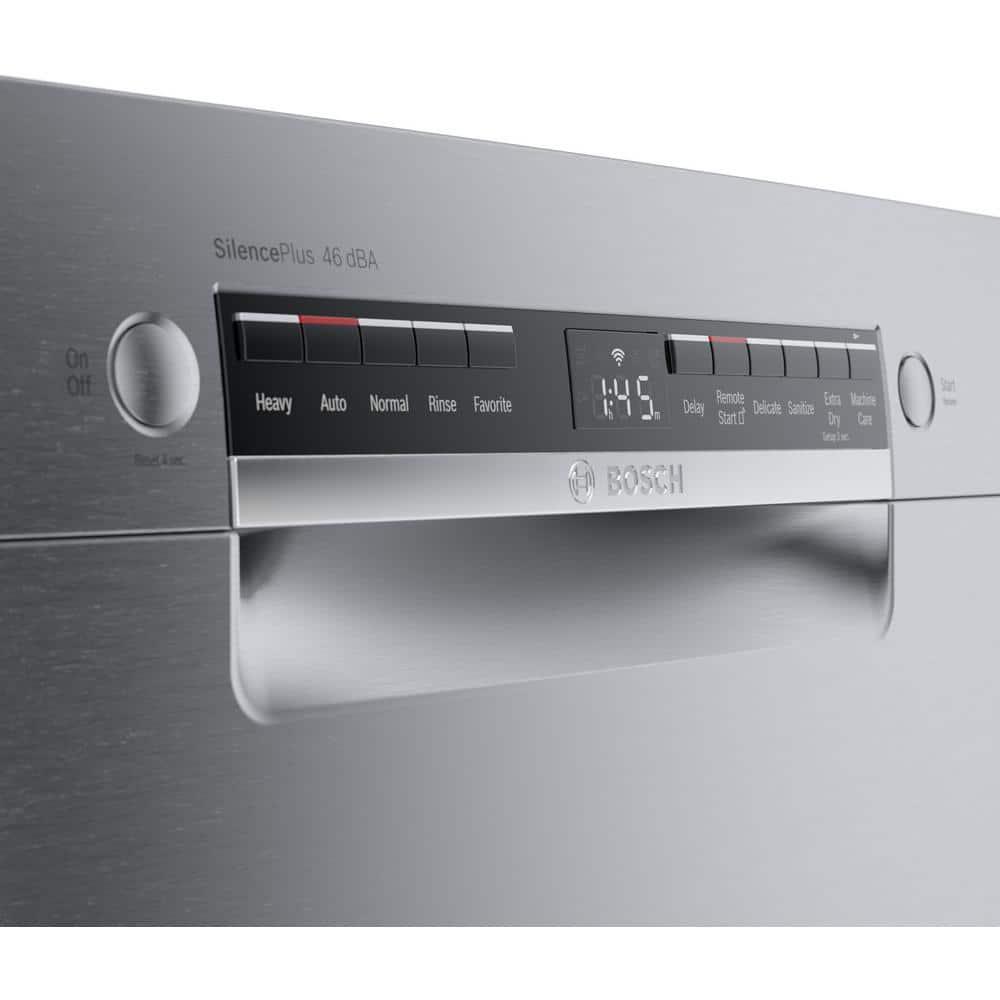 Bosch SGE53C55UC 300 Series 24" ADA Front Control Smart Built-In Dishwasher with Home Connect and 46 Dba