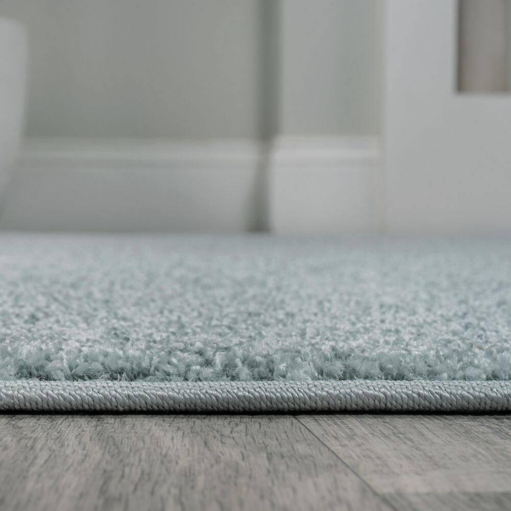 JONATHAN Y SEU100S-8 Haze Solid Low-Pile Light Blue 8 ft. x 10 ft. Area Rug, Coastal Bohemian, Pet Friendly, Stain Resistant, Easy to Clean, for Living Room; Kitchen, Bedroom