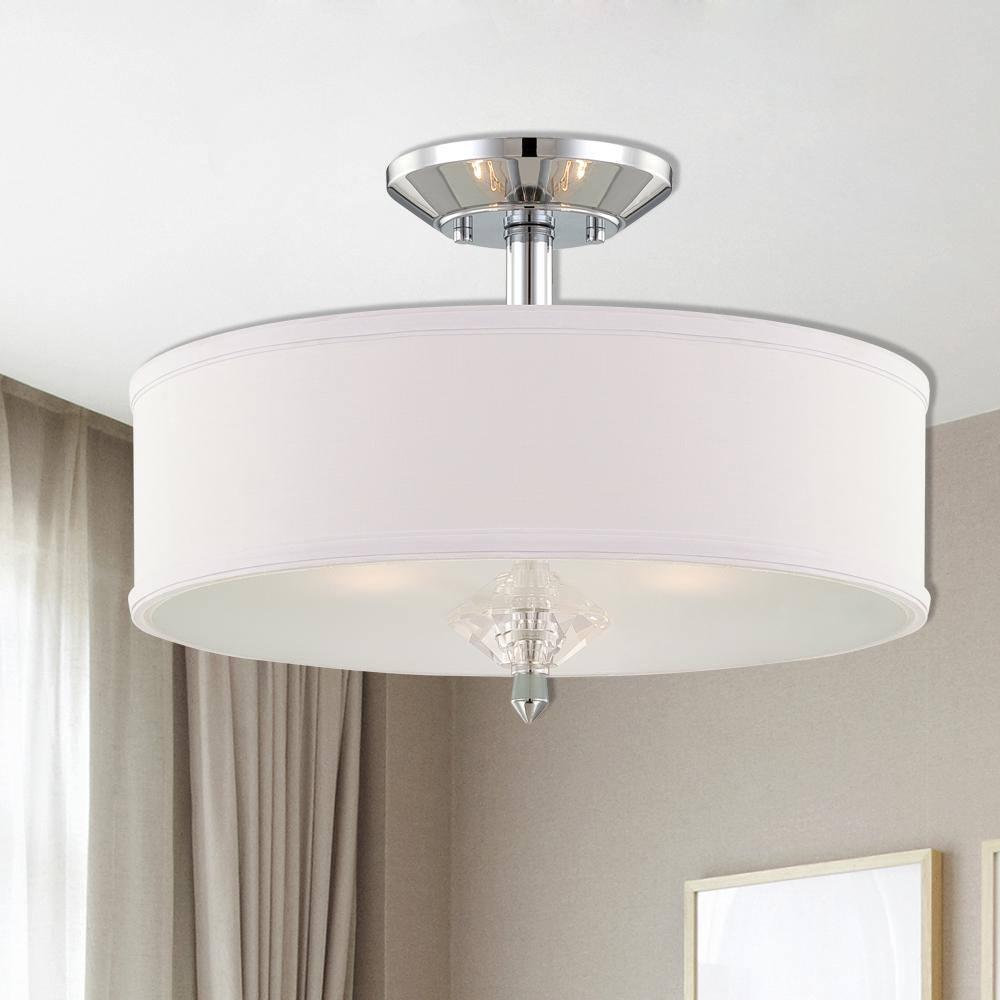 Palatial Chrome 15.75" Semi Flush Mount with Elongated Candles