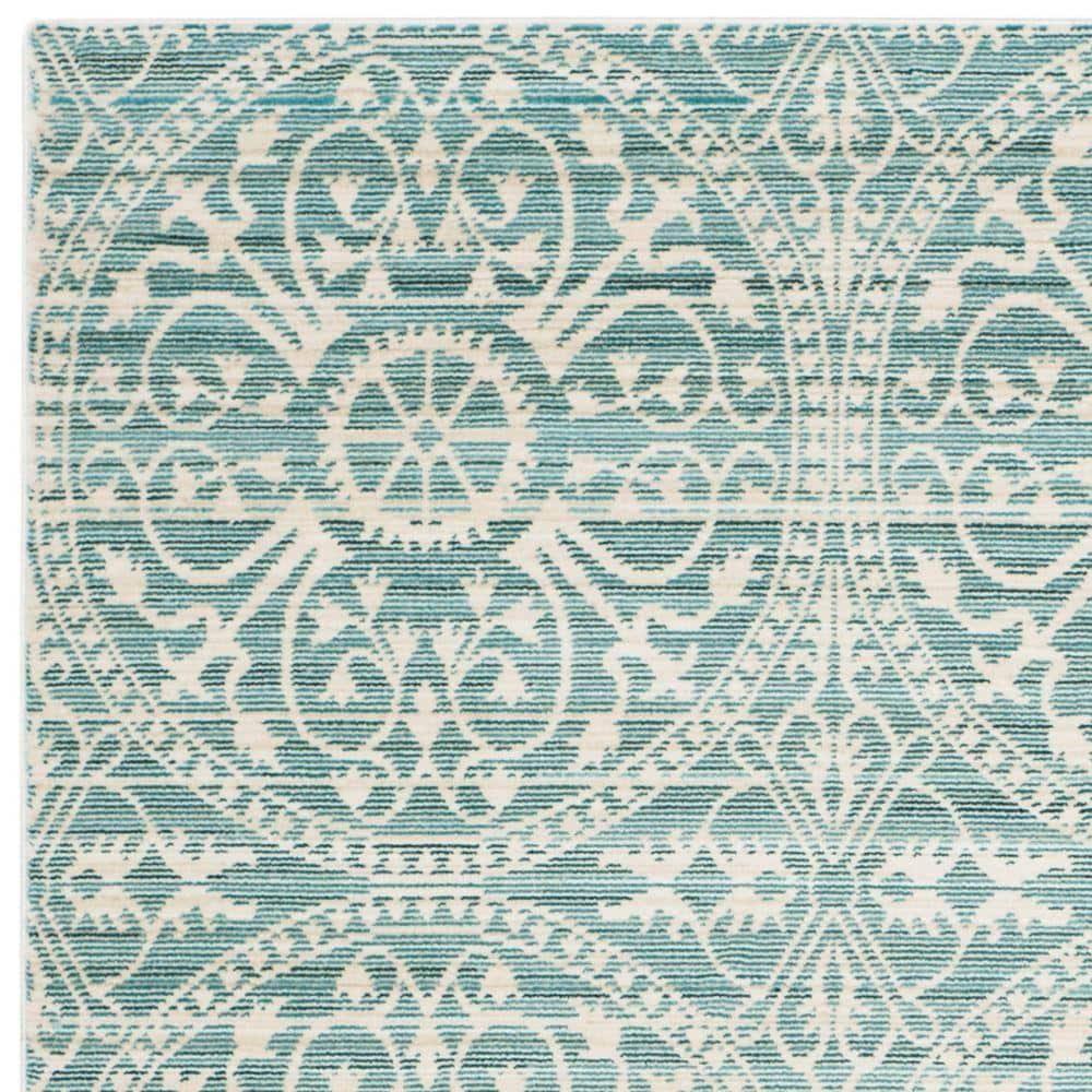 SAFAVIEH Valencia Larry Medallion Polyester Area Rug, Alpine/Cream, 4' x 6'