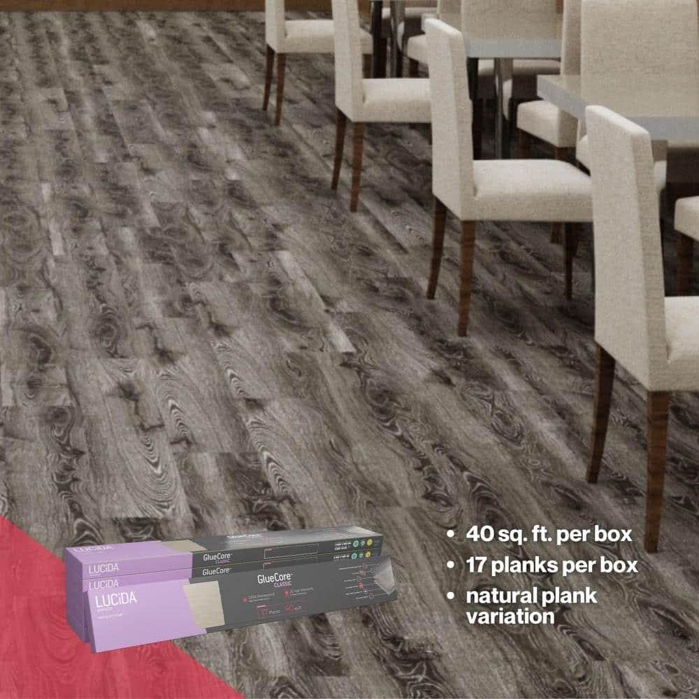 Lucida USA GlueCore Classic 22mil x 7.3" W x 48" L Glue Down Vinyl Tile Flooring