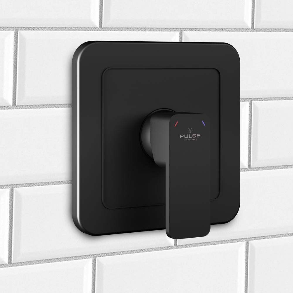 Tru-Temp 1-Handle Pressure Balanced 1/2 in. Rough-In Valve Trim Kit in Matte Black (Valve Included)