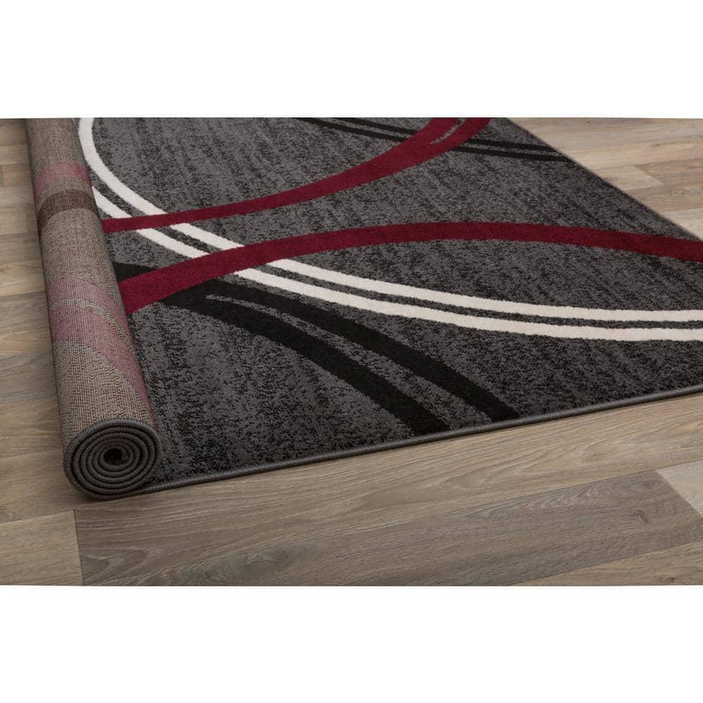 World Rug Gallery Contemporary Abstract Circles Design Red 6'6" Round Area Rug