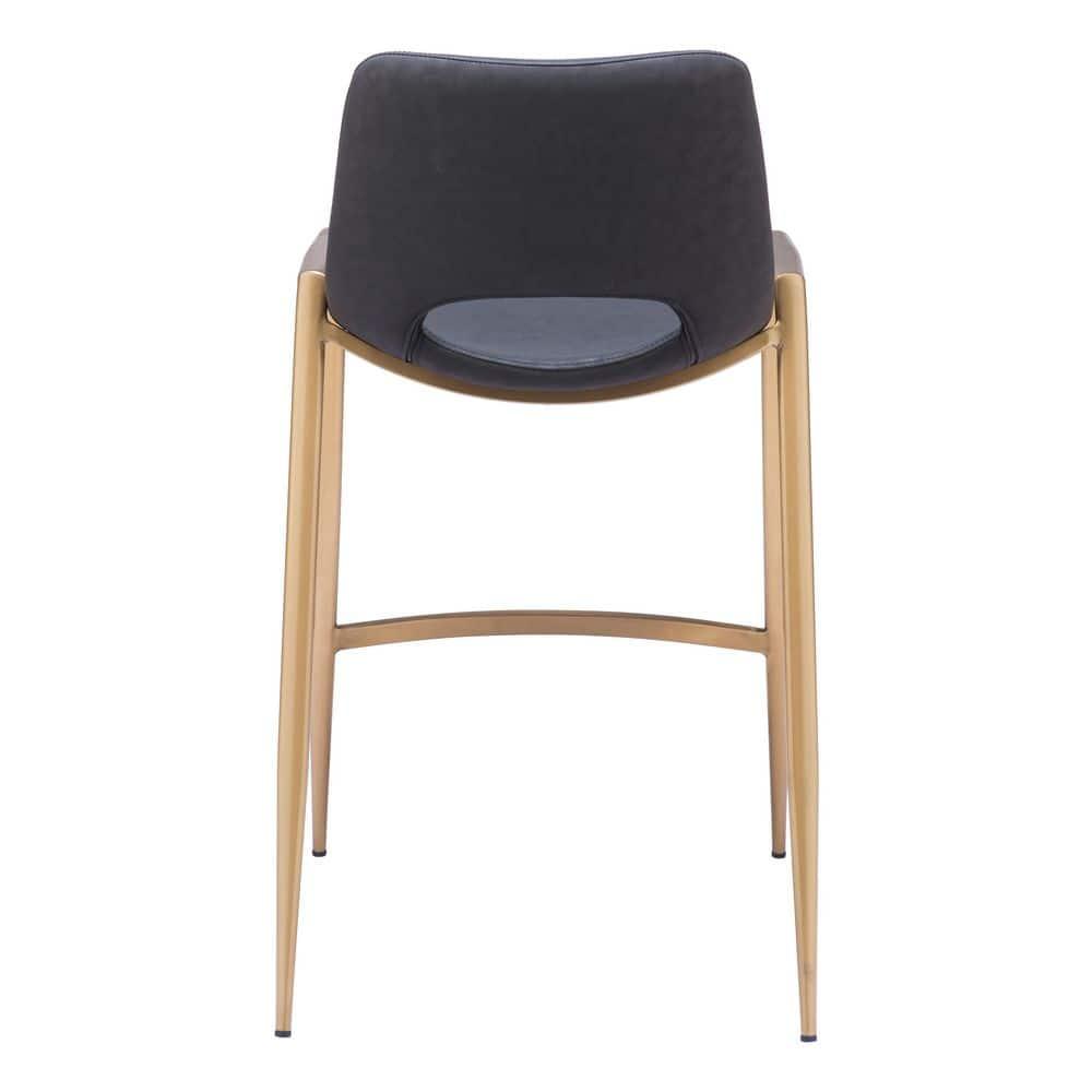 Zuo Hospitality Desi Black Upholstered Counter Stool (Set of 2)