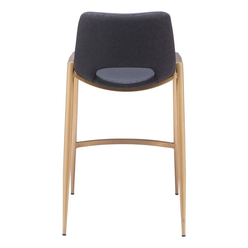 Zuo Hospitality Desi Black Upholstered Counter Stool (Set of 2)
