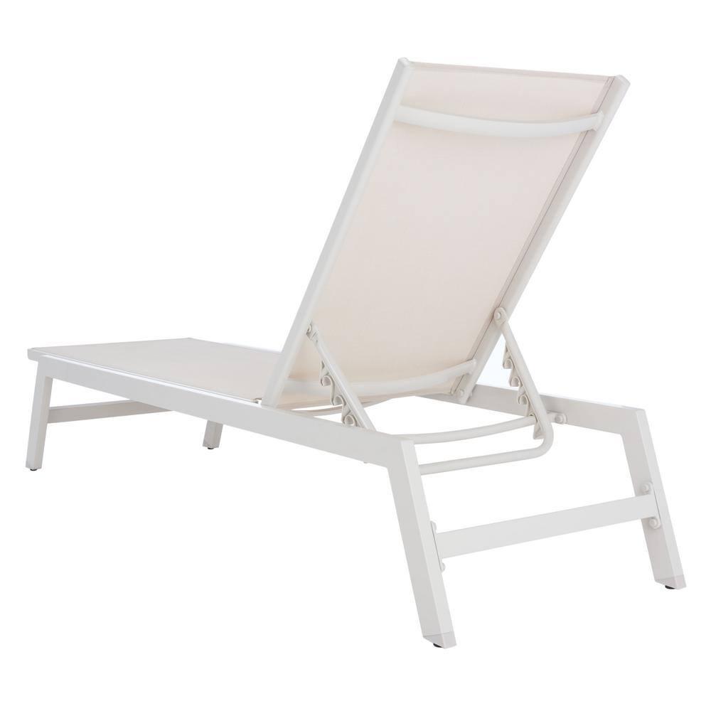 Fionne Sunlounger - Outdoor - PAT9038 - White/Beige -Safavieh