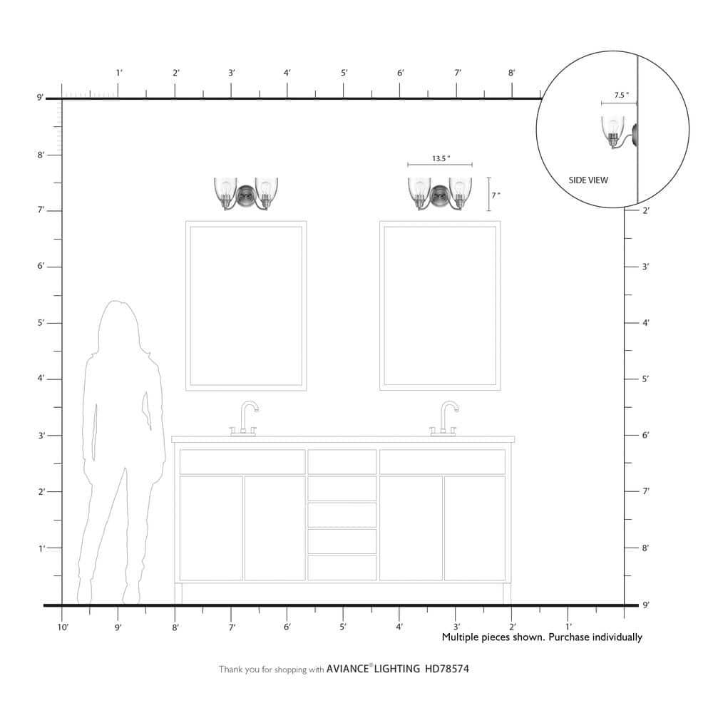 Livex Lighting Montgomery 2 - Light Vanity in Polished Chrome