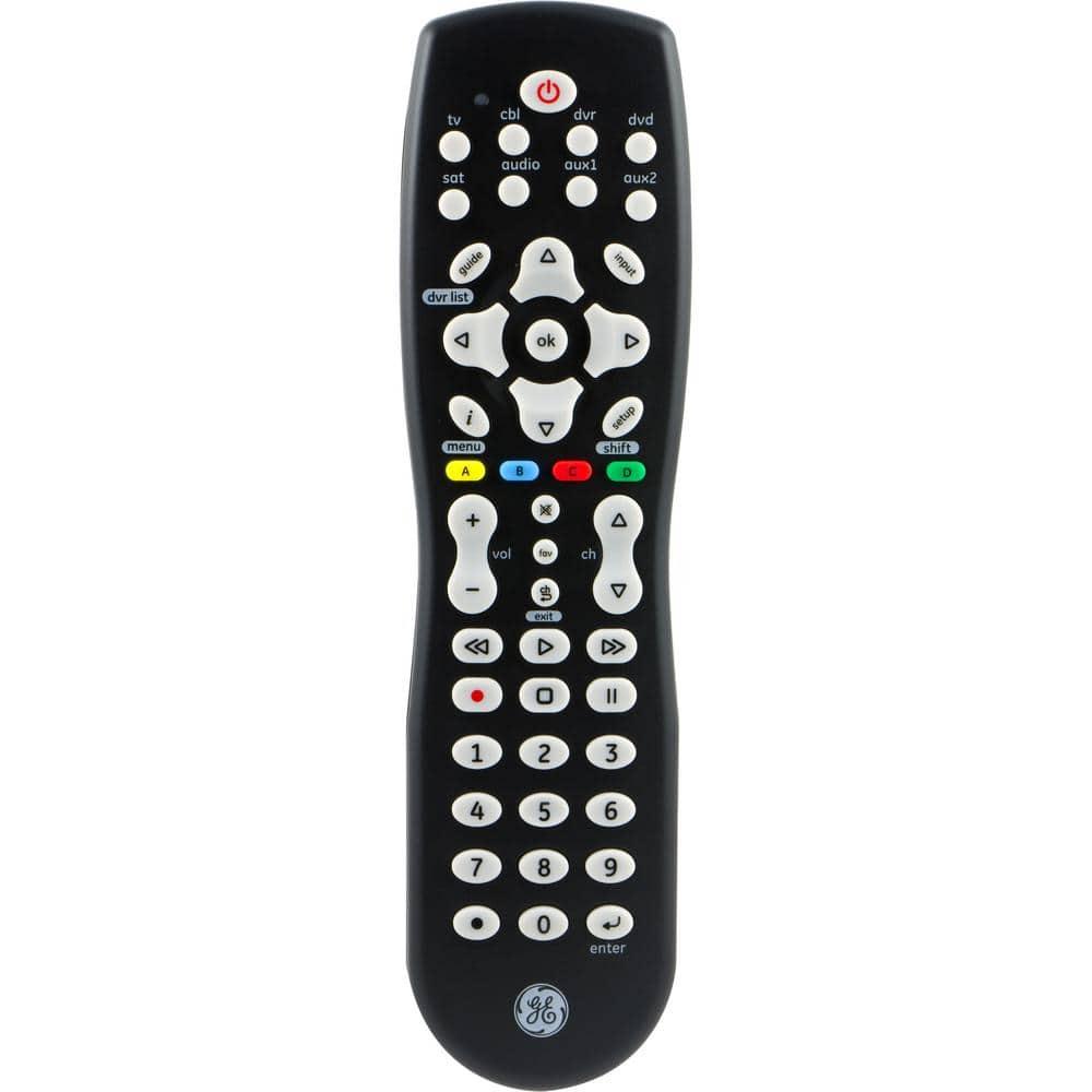 GE 8-Device Universal TV Remote Control in Black, 33715