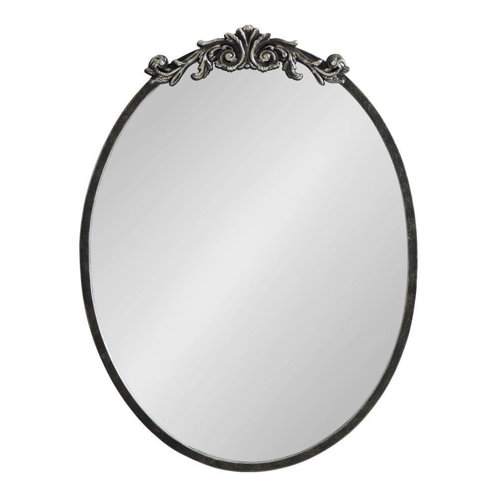 Kate & Laurel All Things Decor 18"x24" Arendahl Traditional Vertical Oval Wall Mirror: Ornate, Baroque-Inspired Design
