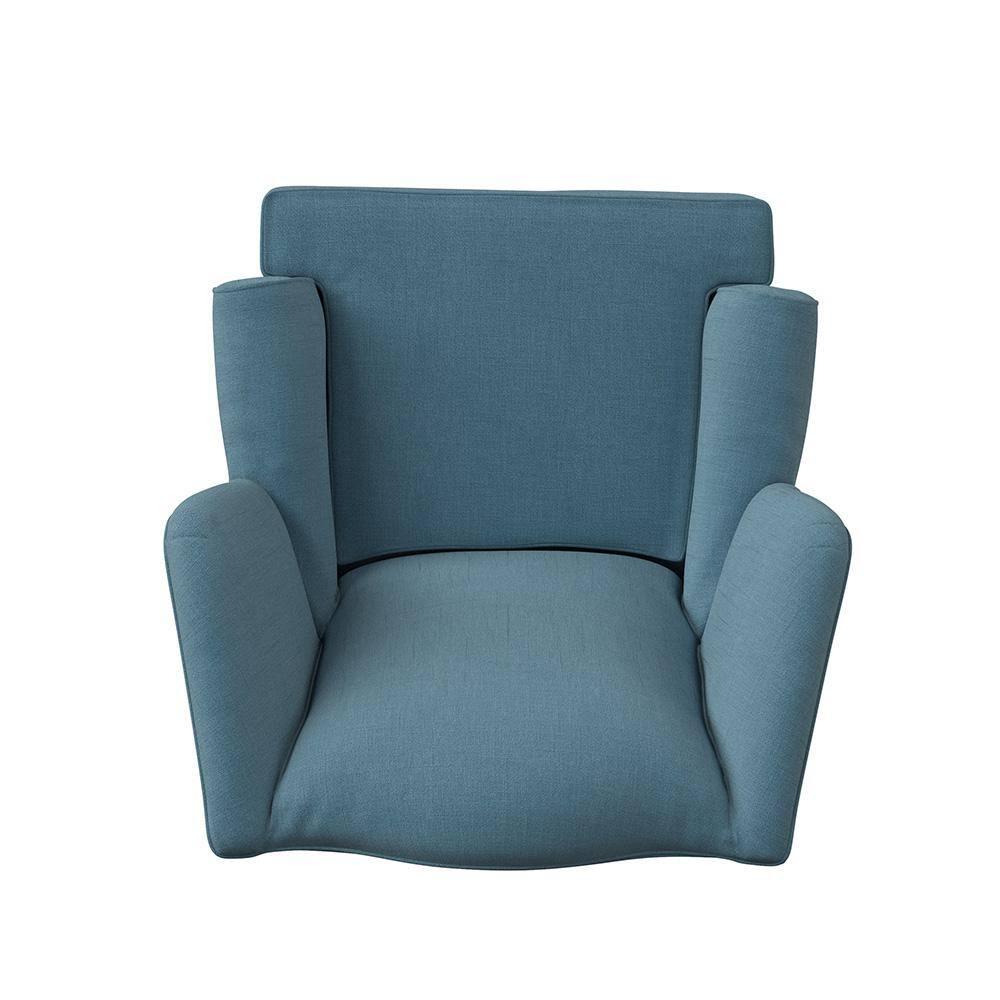 Comfort Pointe Erin Wing Back Accent Chair Blue: Handcrafted, Hardwood Frame, No Assembly Required