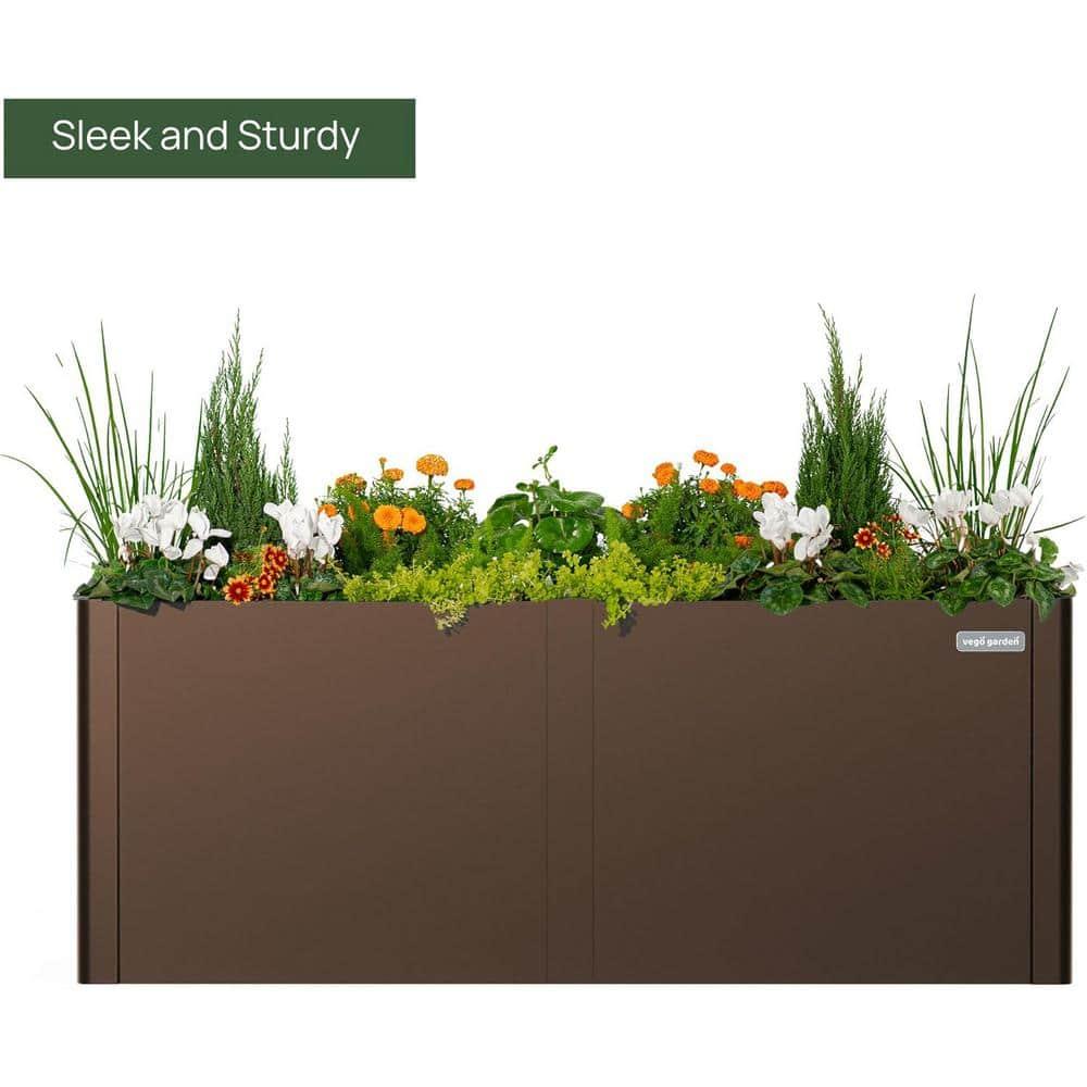Vego Garden Modern 32" Tall Metal Outdoor Long Planter Box