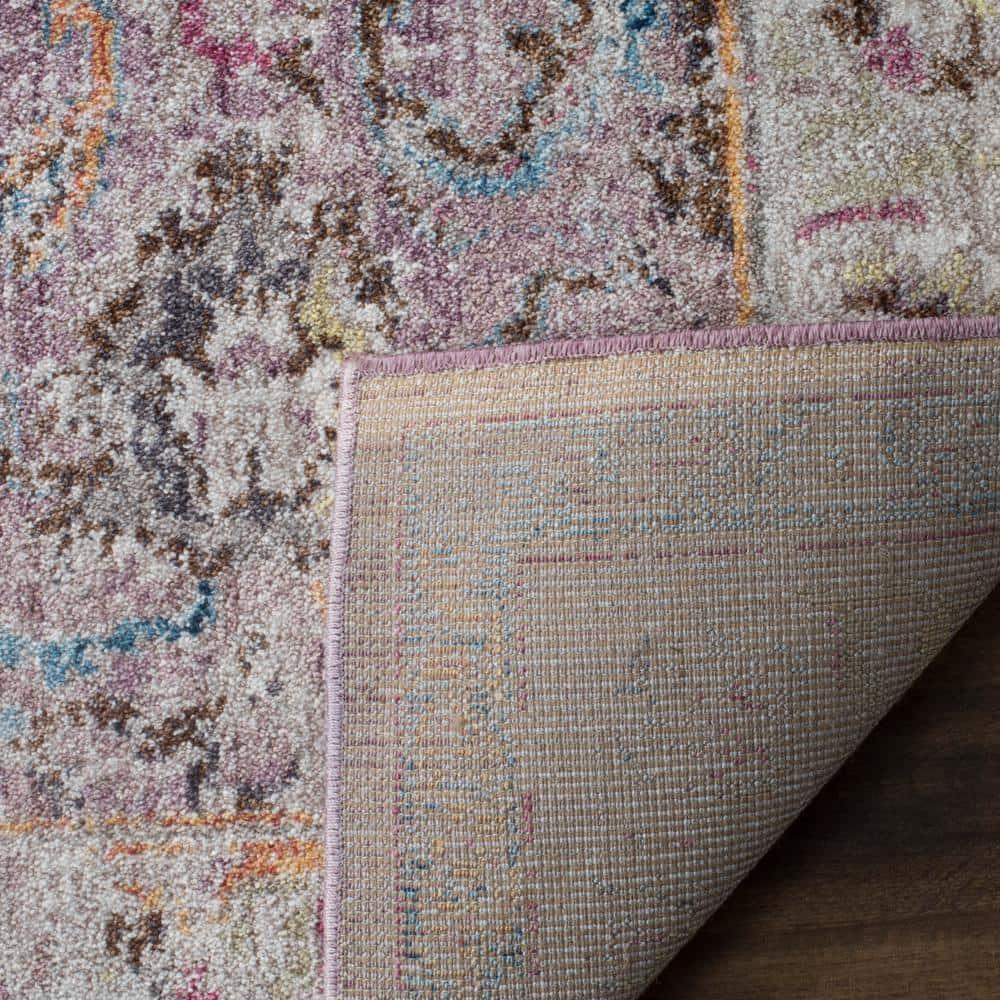 Safavieh Bristol Gretchen 2 x 6 (ft) Loomed Polyester Lavender/Light Gray Rectangular Indoor Distressed/Overdyed Vintage Runner rug