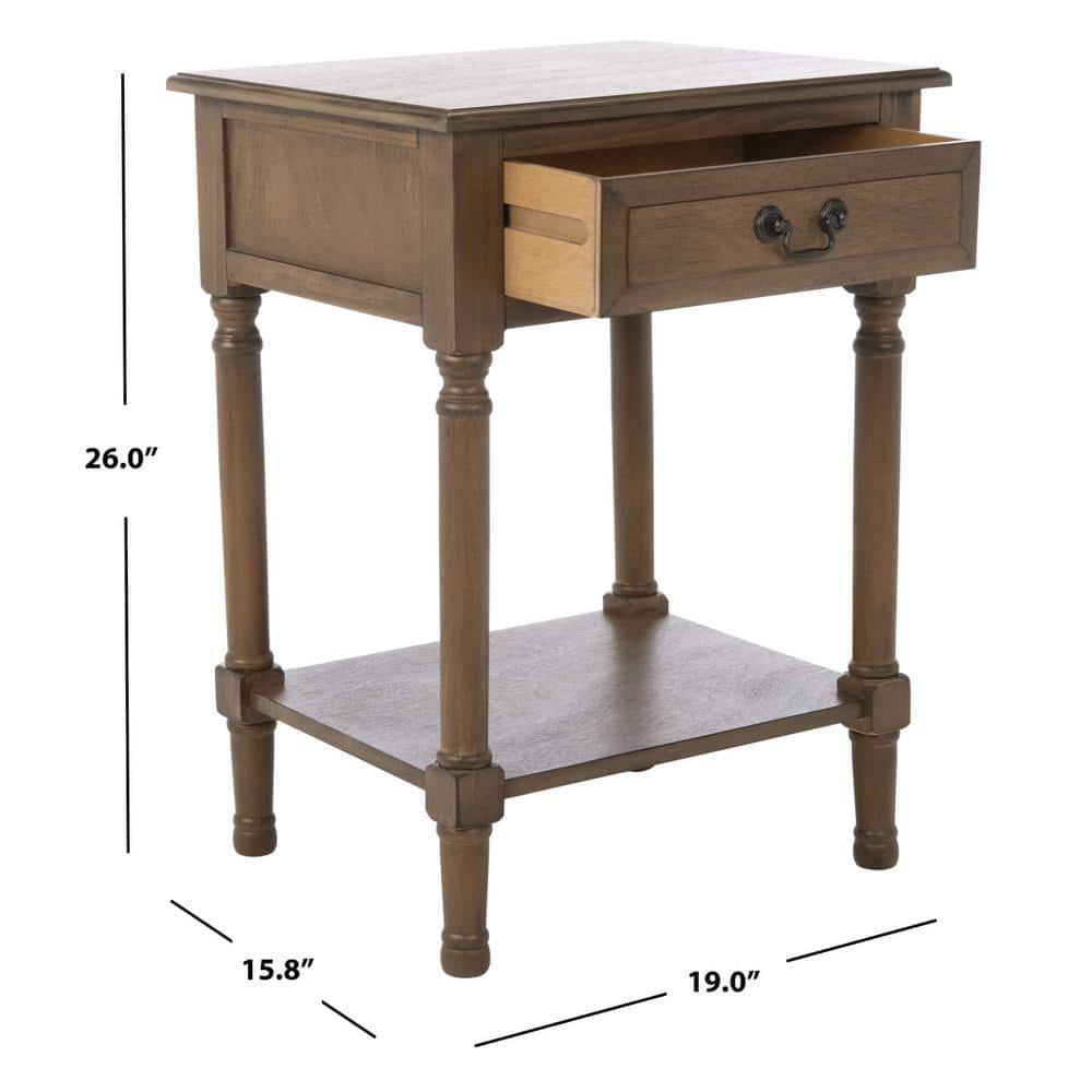 Whitney 1 Drawer Accent Table - Brown - Safavieh.