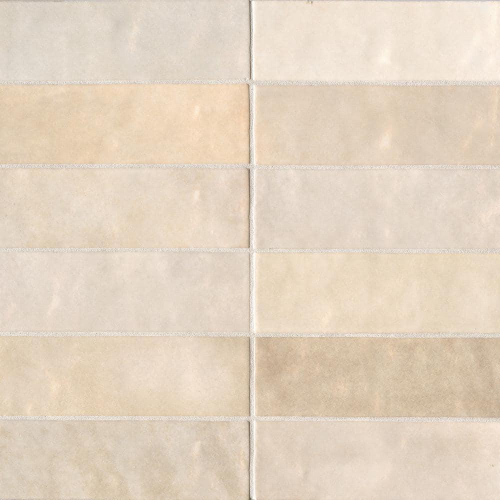 Bedrosians Cloe Gloss Ceramic Tile 2.5" x 8", Creme (76-Pack, 10.64 SF)
