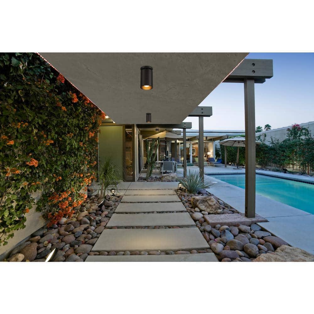 Matte Black 4.5'' W 1 - Bulb Outdoor Semi Flush Mount