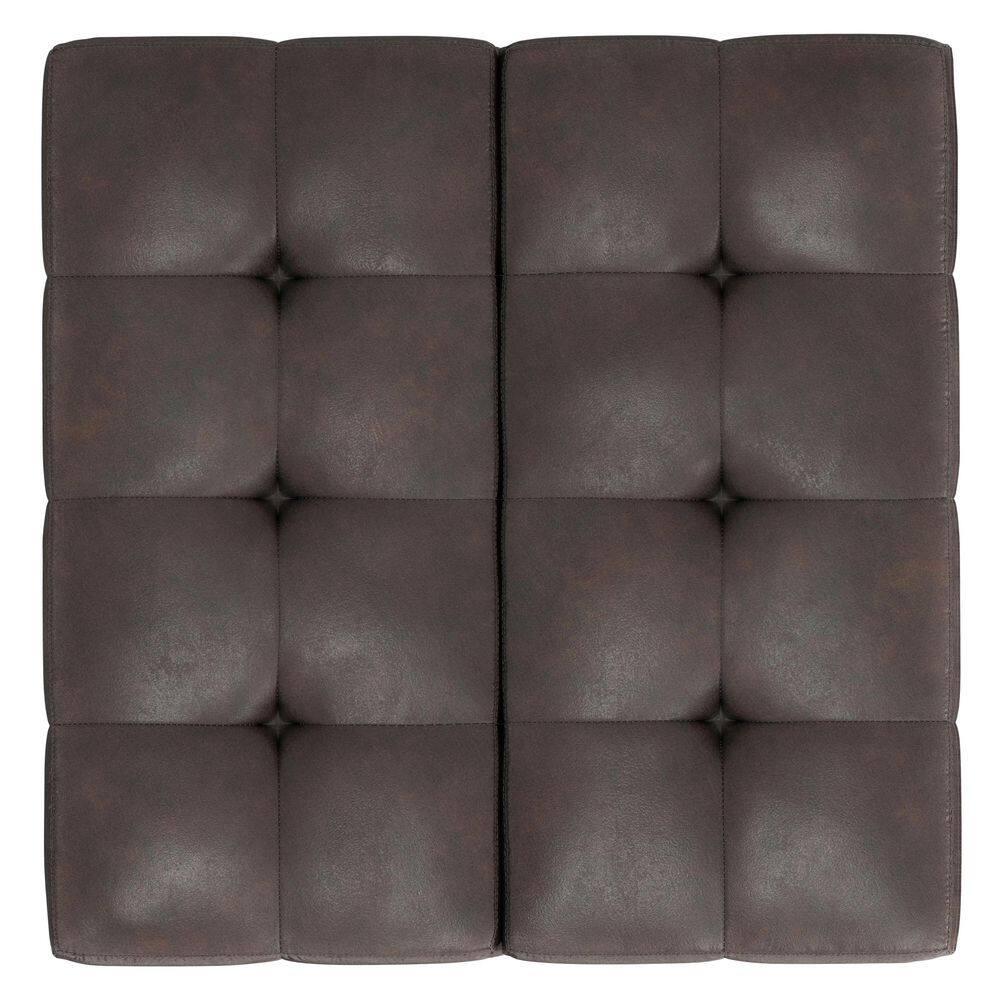 Simpli Home Dover 36"W Upholstered Square Coffee Table Storage Ottoman with Split Tufted Lift Top & Reviews | Wayfair