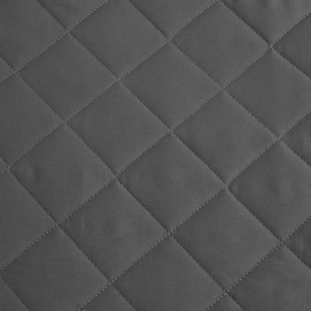Swift Home | Essential Diamond Stitched 3-Piece Quilt Set Dark Grey Full/Queen