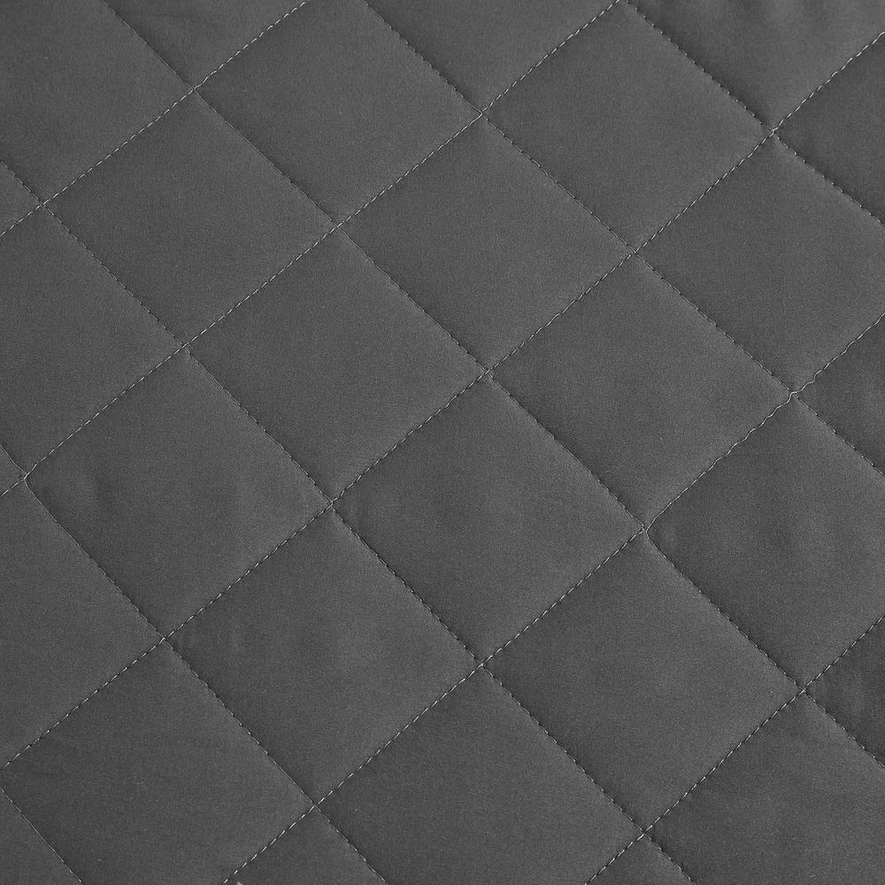 Swift Home | Essential Diamond Stitched 3-Piece Quilt Set Dark Grey King/Cal King