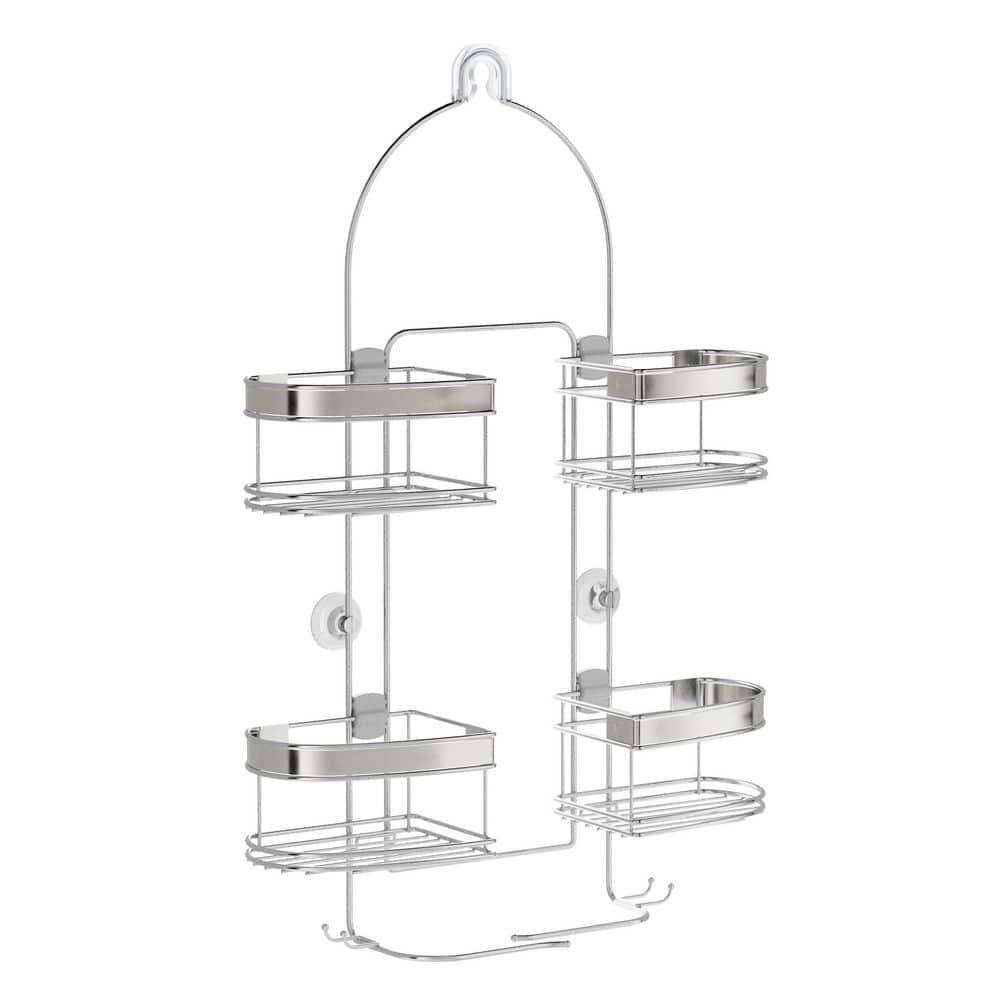 zenna home 7546nsp, expandable over-the-showerhead caddy, chrome