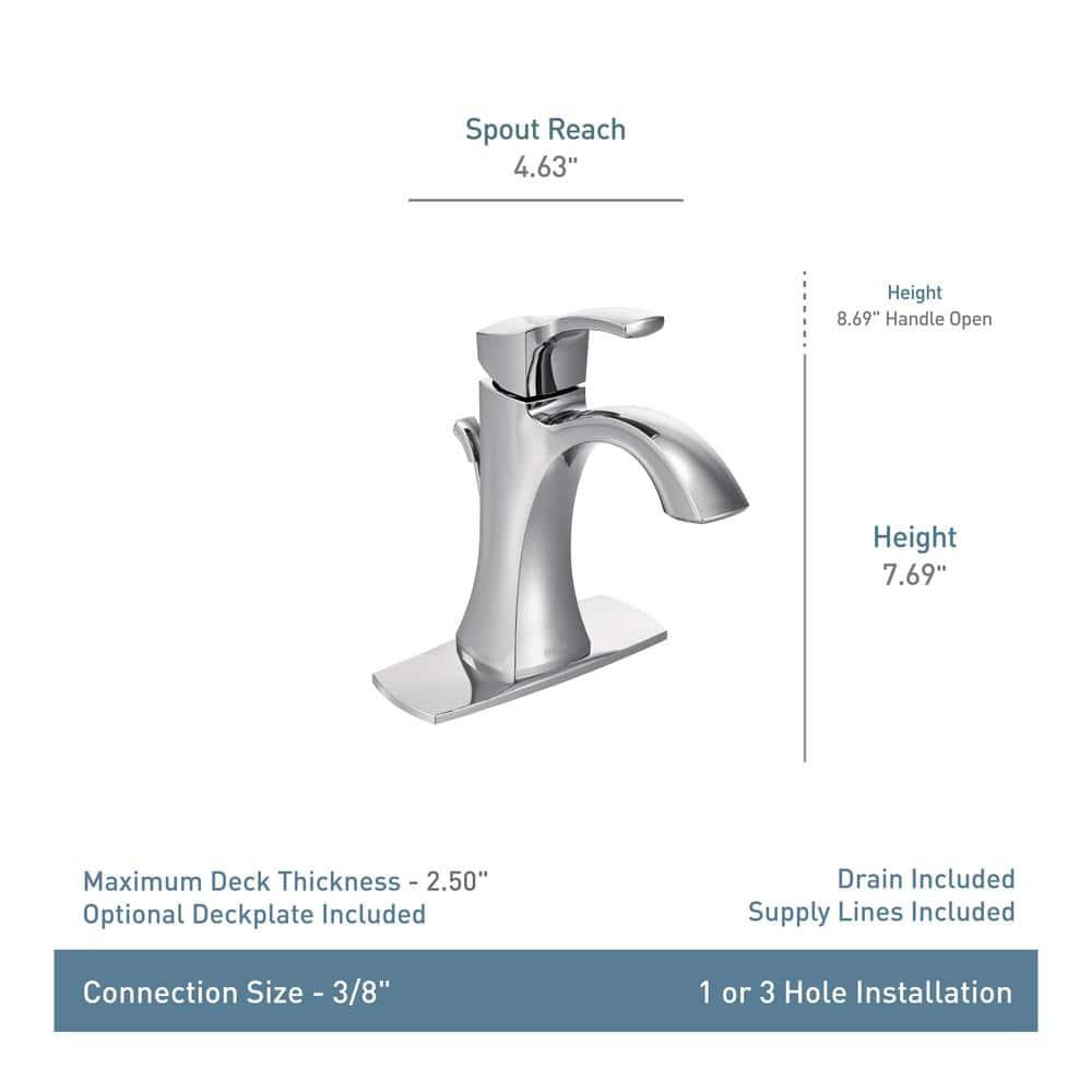 Moen Voss Single Hole Bathroom Faucet with Drain Assembly