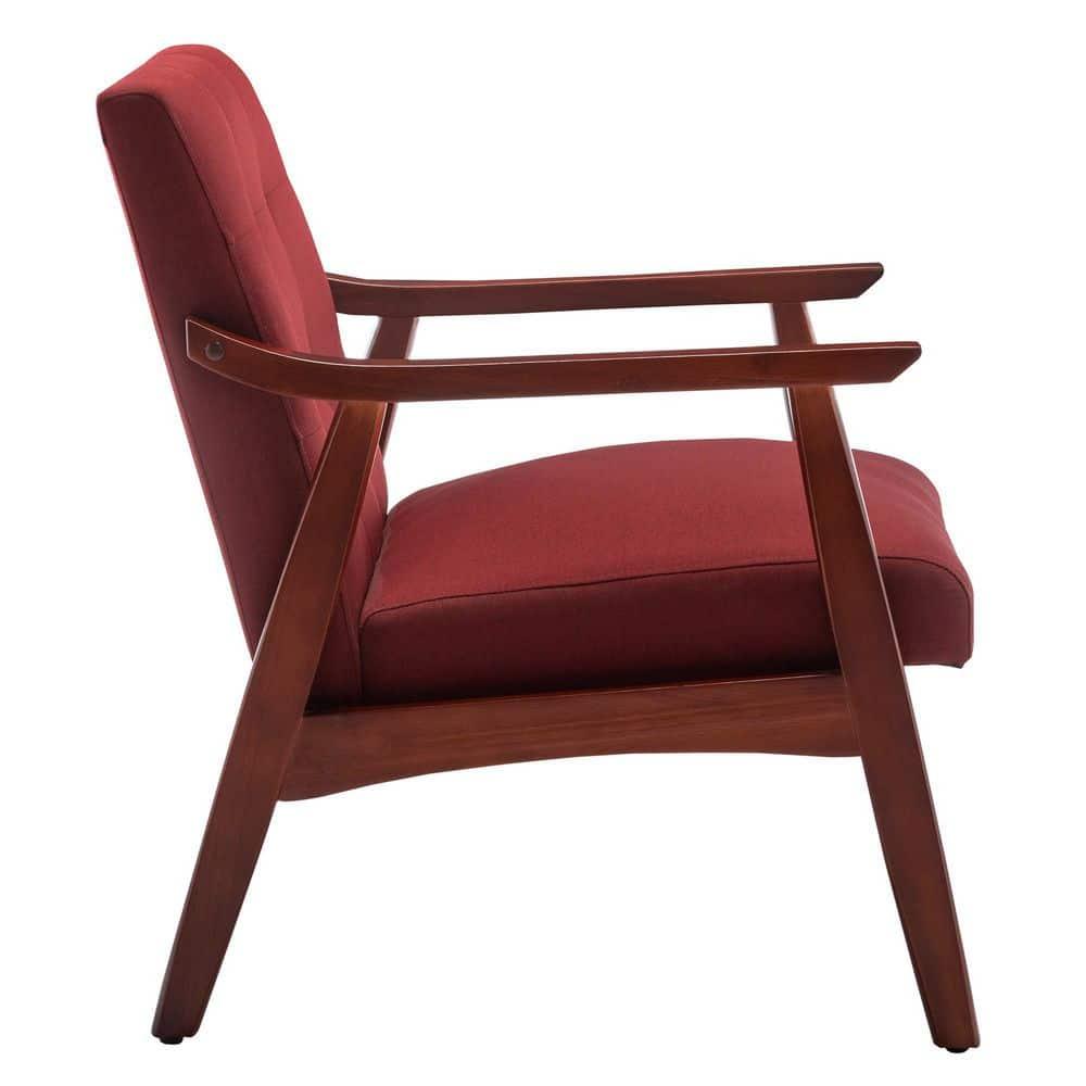 Convenience Concepts Take a Seat Natalie Accent Chair, Garnet Red Fabric/Espresso