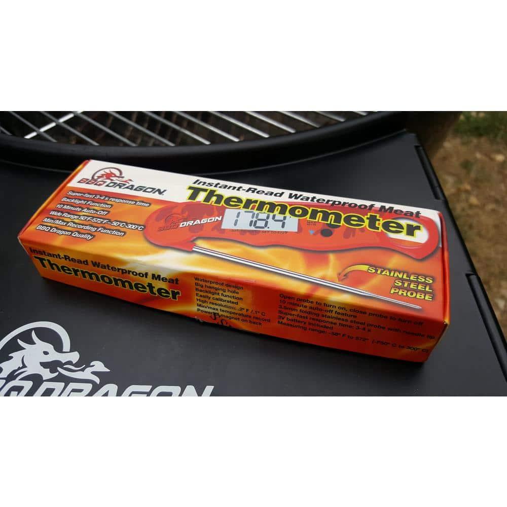 BBQ Dragon Meat Thermometer Digital - Waterproof Instant Read Food Thermometer for Cooking, Baking, & Grilling - Digital Meat Thermometer with Probe - Kitchen Thermometer for Cooking & Candy Making